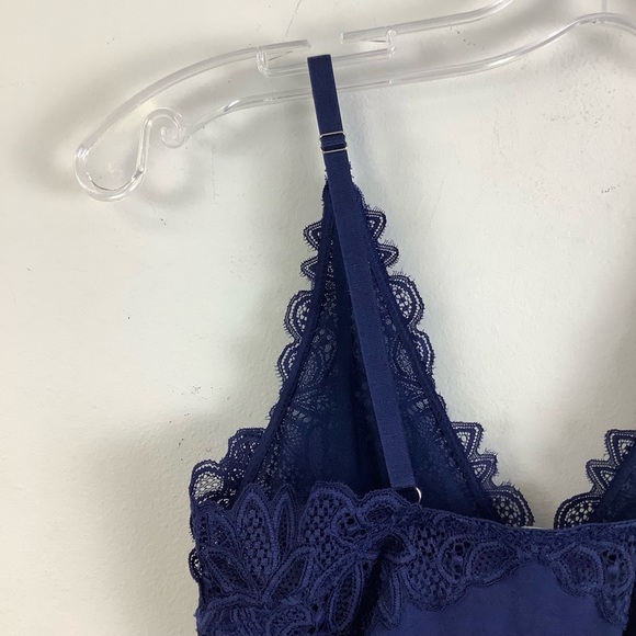 NWT Miiyu for Simons Lace Detail Bodysuit in Dark Blue - Picture 5 of 6